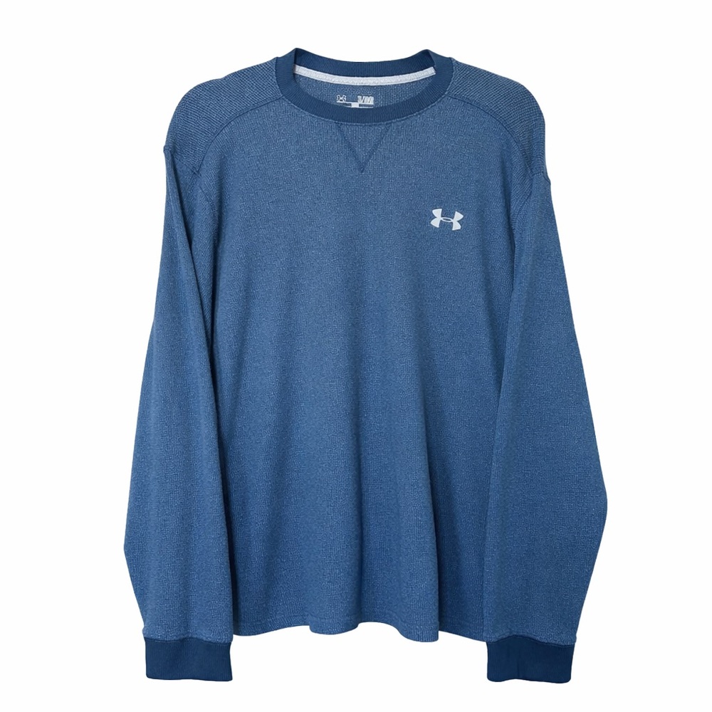 Under Armour ColdGear Waffle Knit Pullover Blue Sweatshirt XL